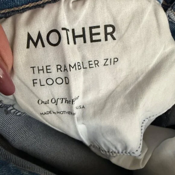 Mother Denim The Rambler Zip Flood Womens High-Waisted Blue Denim Jeans in Out o - Picture 8 of 9